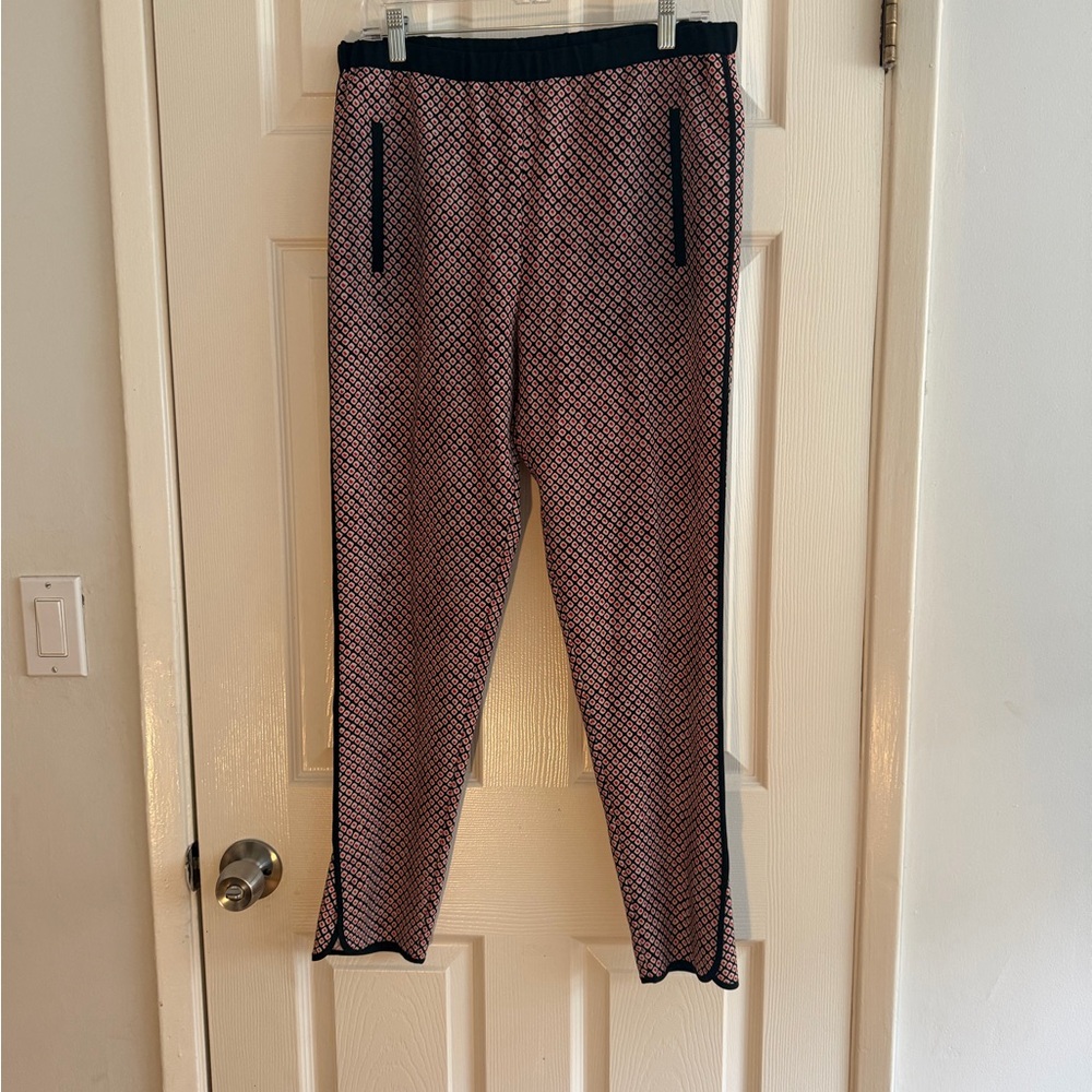 BCBG Geo Print Tapered Track Pants Elastic Waist Size Small